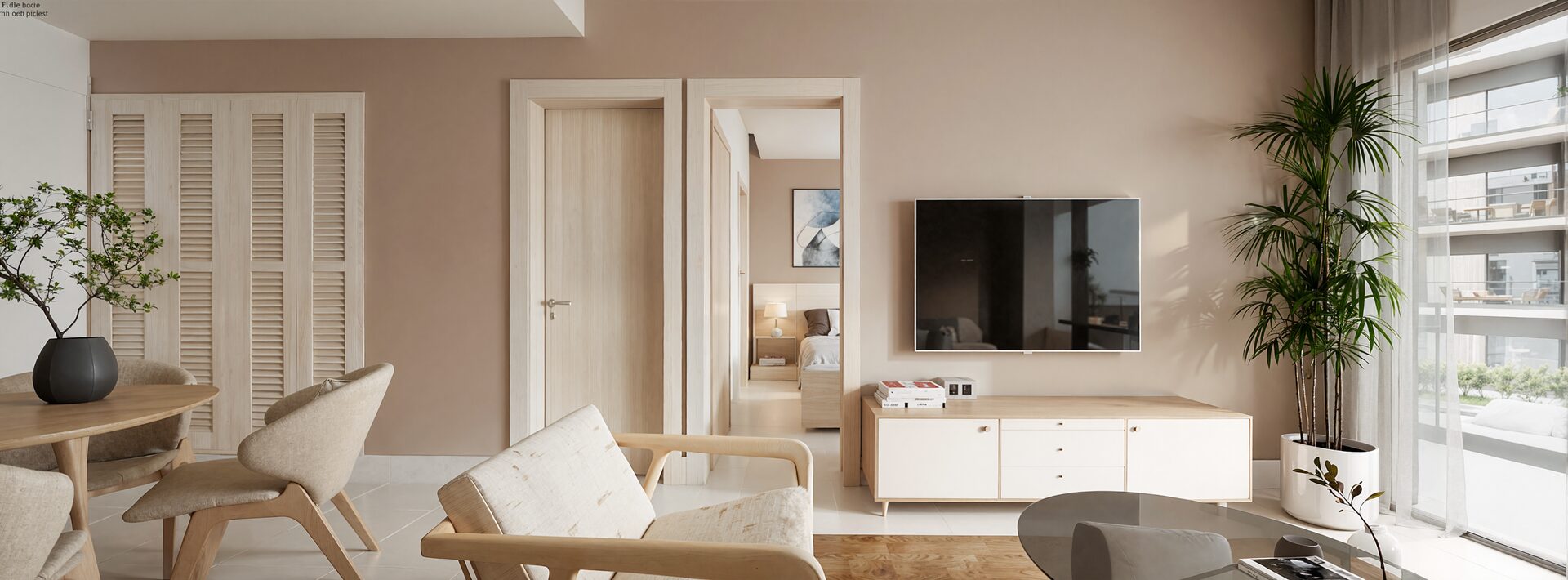 Green Garden Residences IV Vista Cana – 1 bedroom apartment living area