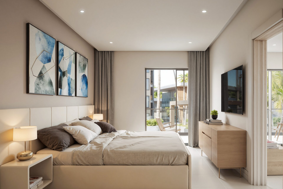 Green Garden Residences IV Vista Cana – 1 bedroom apartment bedroom
