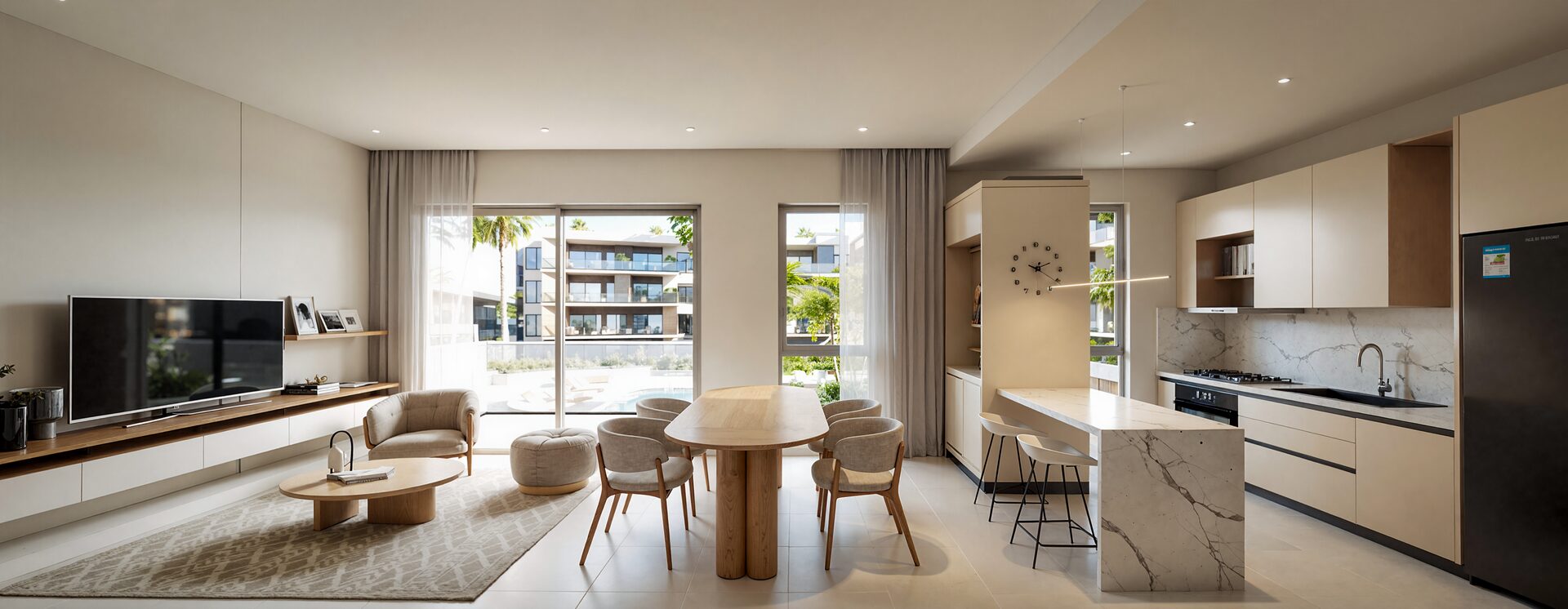 Green Garden Residences IV Vista Cana – 2 bedroom apartment living area